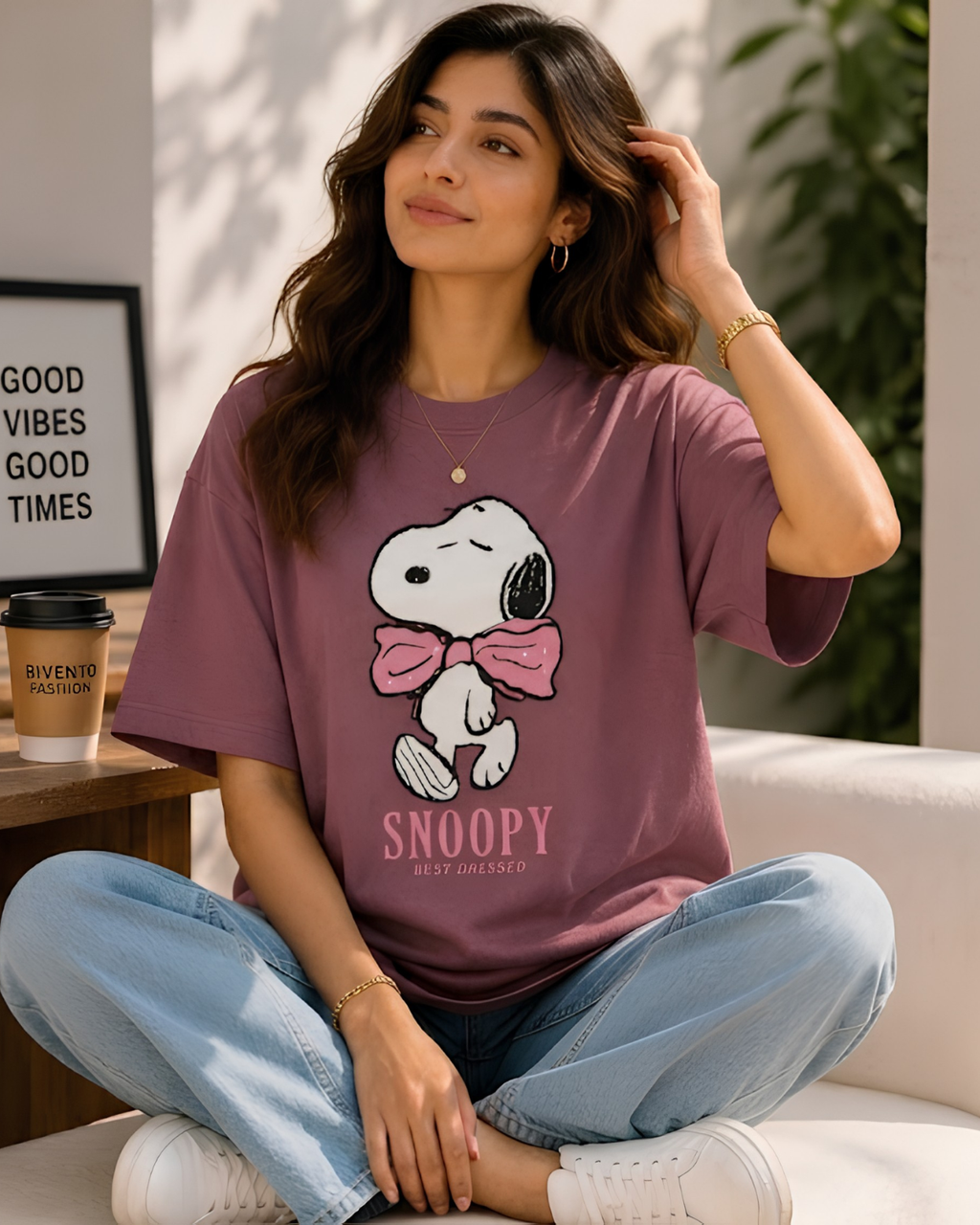 Women Cute Snoopy Cartoon Graphic T-Shirt