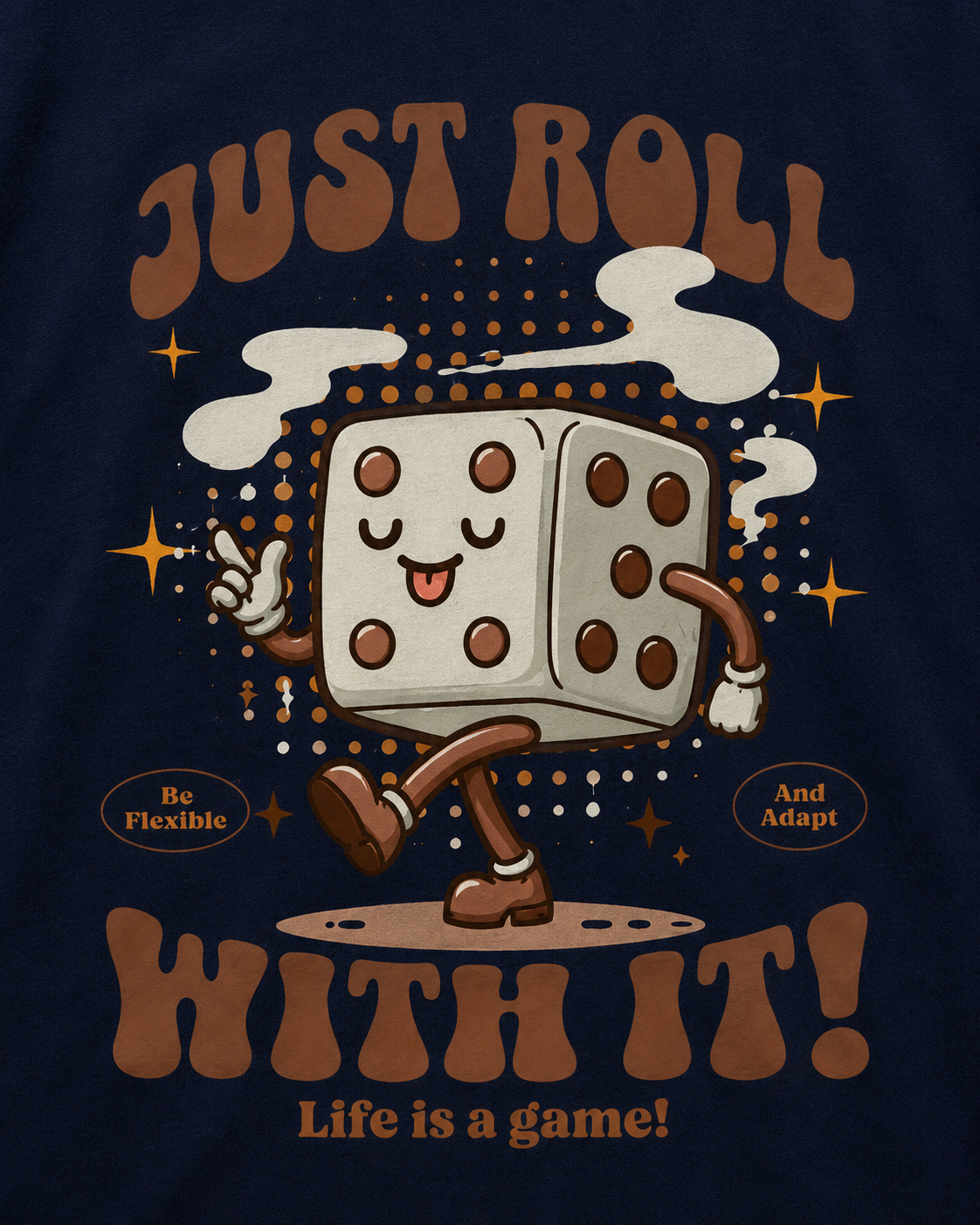 Women Retro Dice Cartoon Graphic T-Shirt