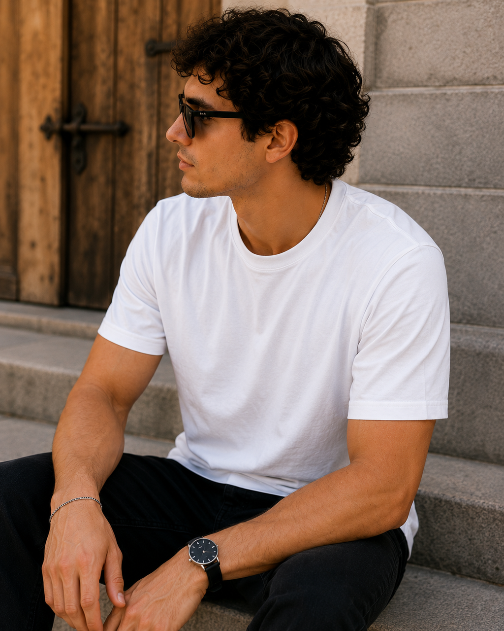 Men's Premium White Supima Cotton Classic Fit Solid T-Shirt