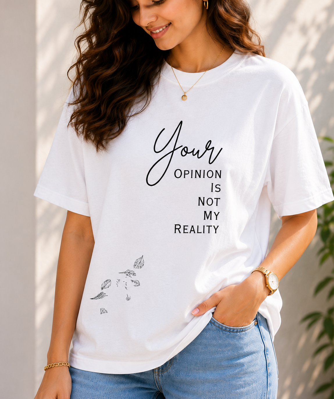 Women Independent Spirit Typography Oversized T-Shirt