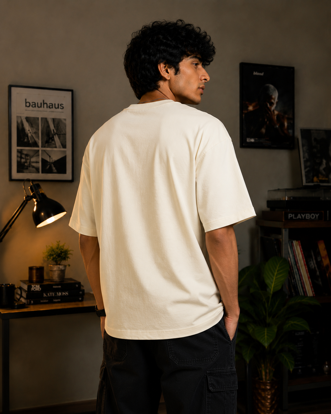 Talk Doesn't Cook Rice Graphic Oversized T-Shirt for Men