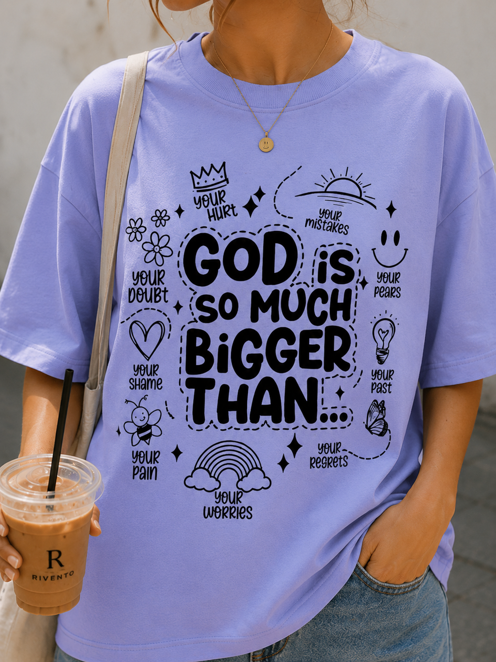 Women Faith Over Fear Oversized T-Shirt