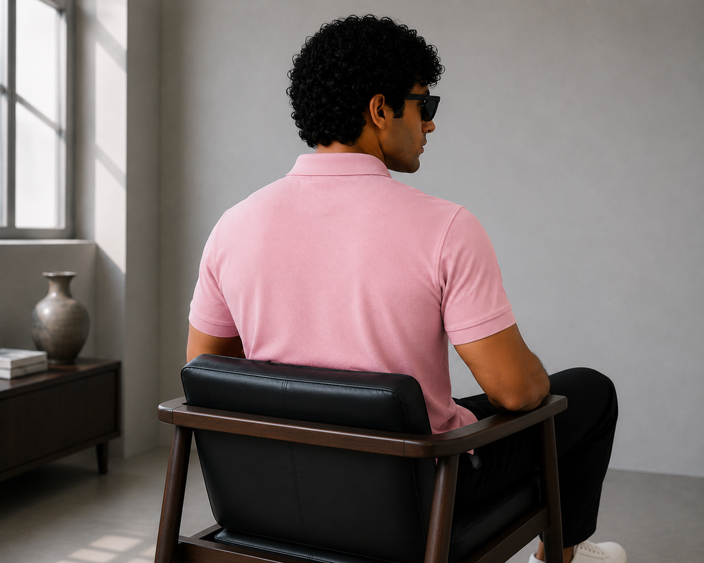 Signature Men Classic Fit Pink Polo T-Shirt