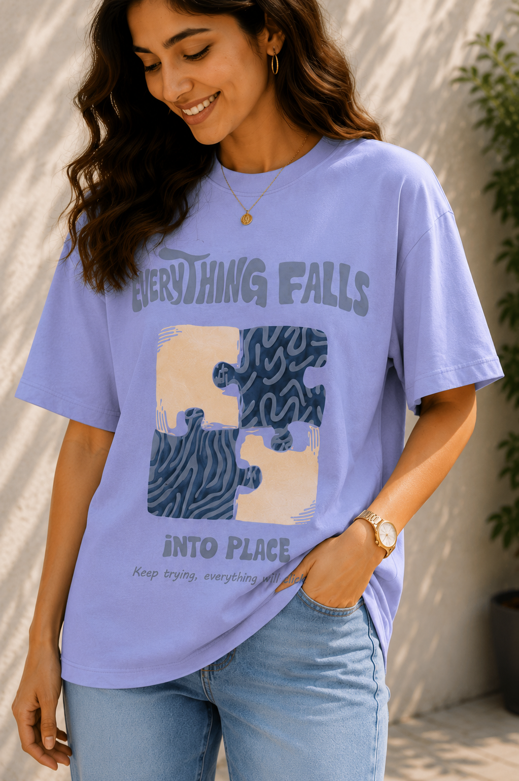 Women Everything Falls Oversized T-Shirt