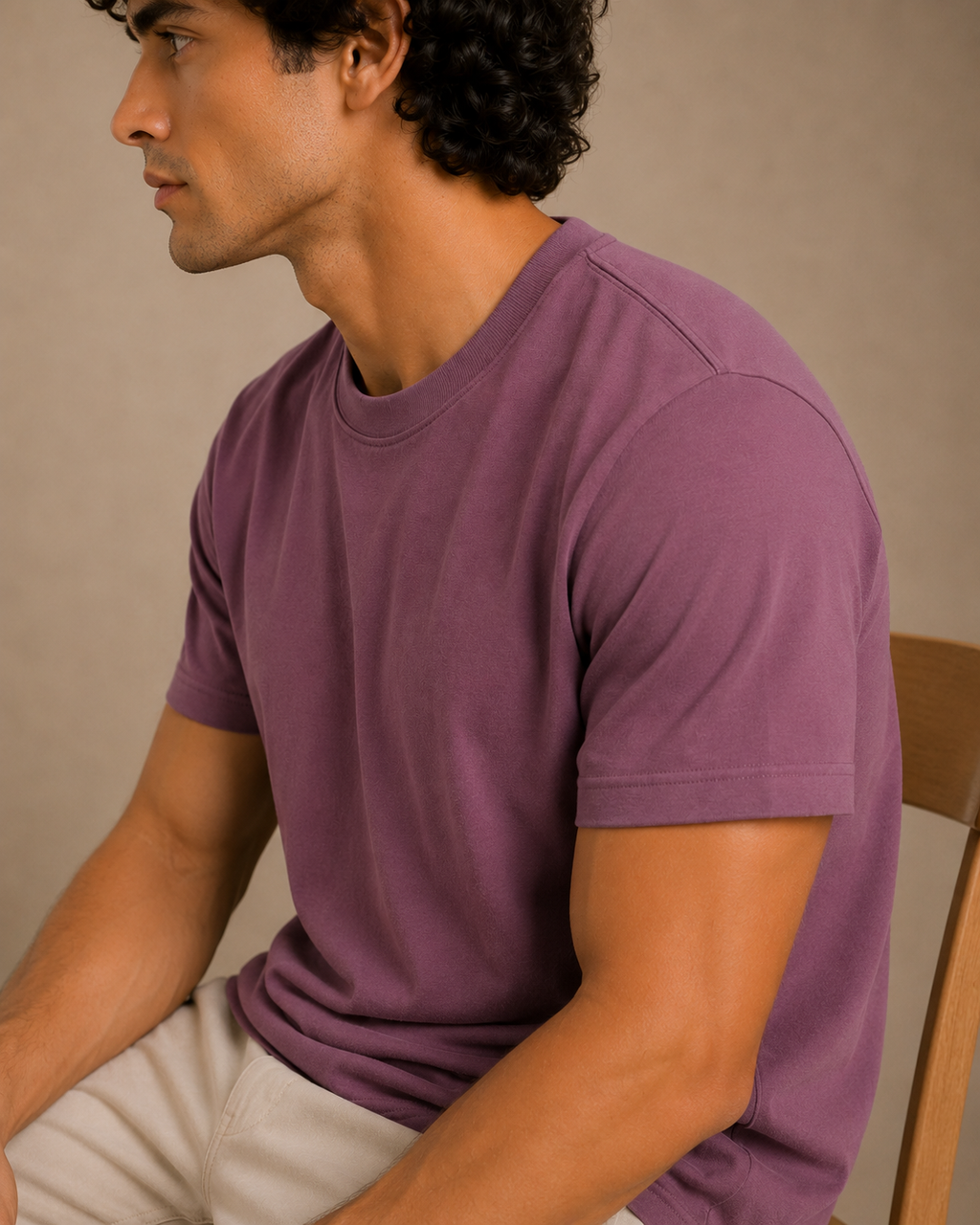 Softcore Men's Premium Mauve Classic Fit Solid T-Shirt