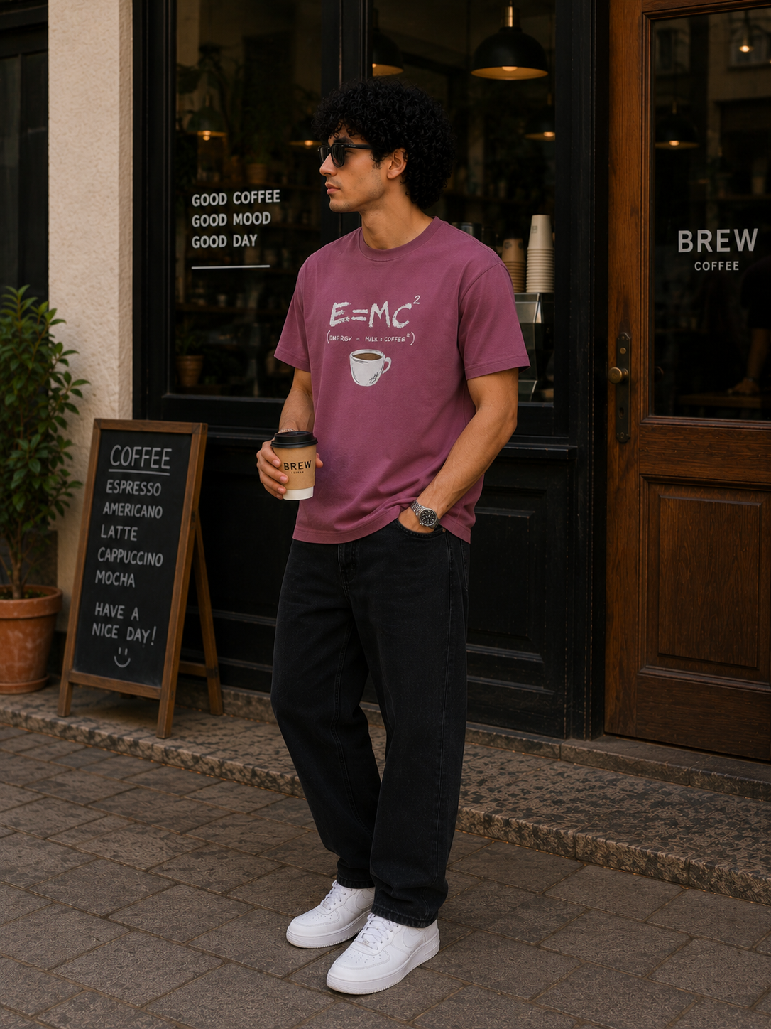 E=MC² Coffee Formula Men Classic Fit Graphic T-Shirt