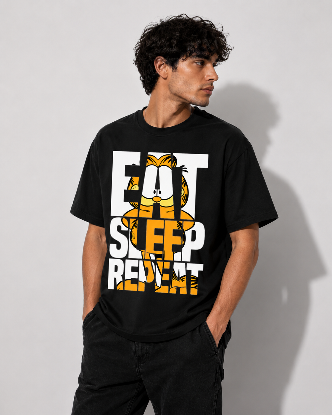 Lazy Day Garfield Graphic Classic Fit T-Shirt for Men
