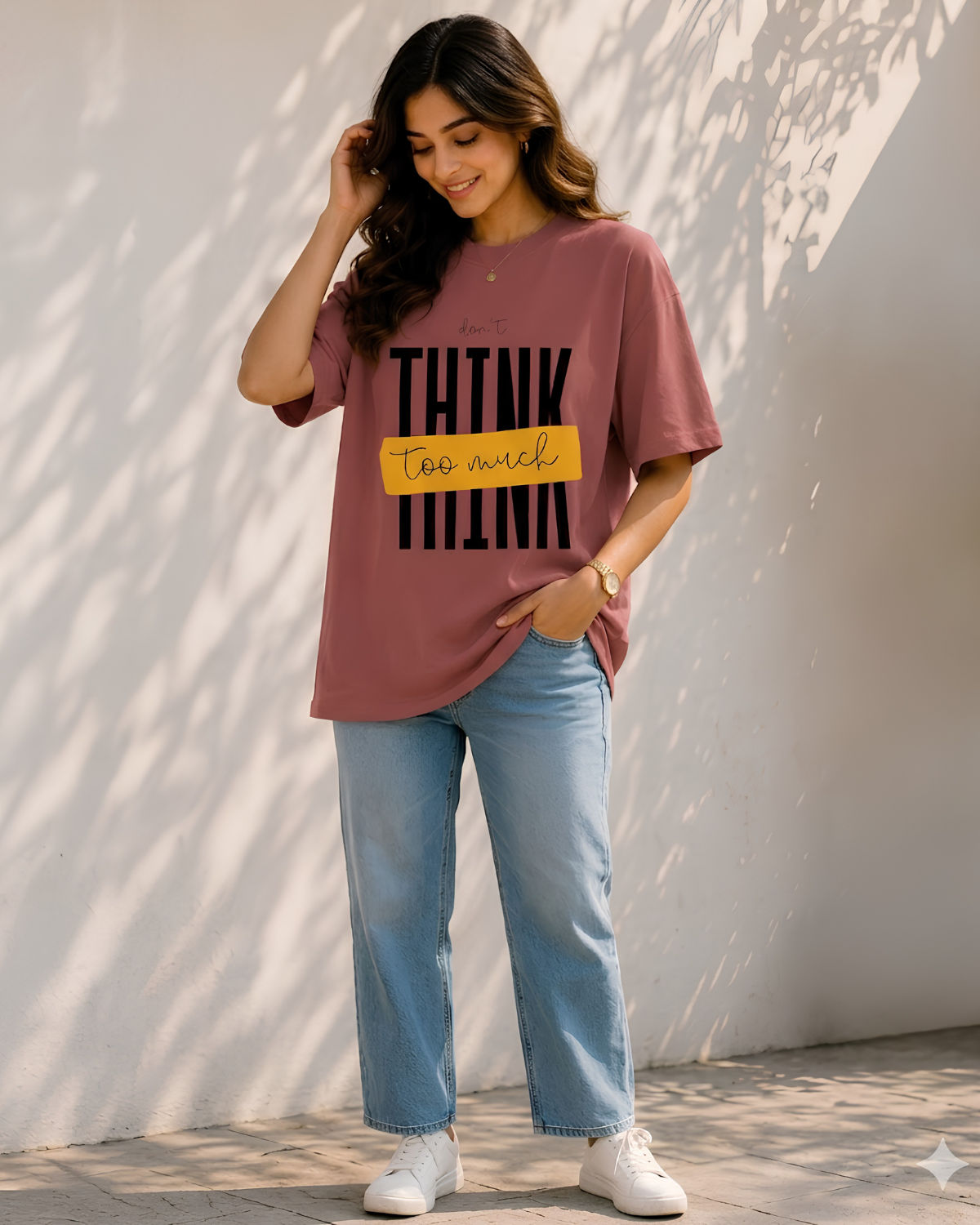 Women Don’t Think Too Much Typography T-Shirt