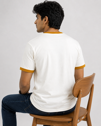 Plain White & Yellow Men's Classic Fit Ringer T-Shirt