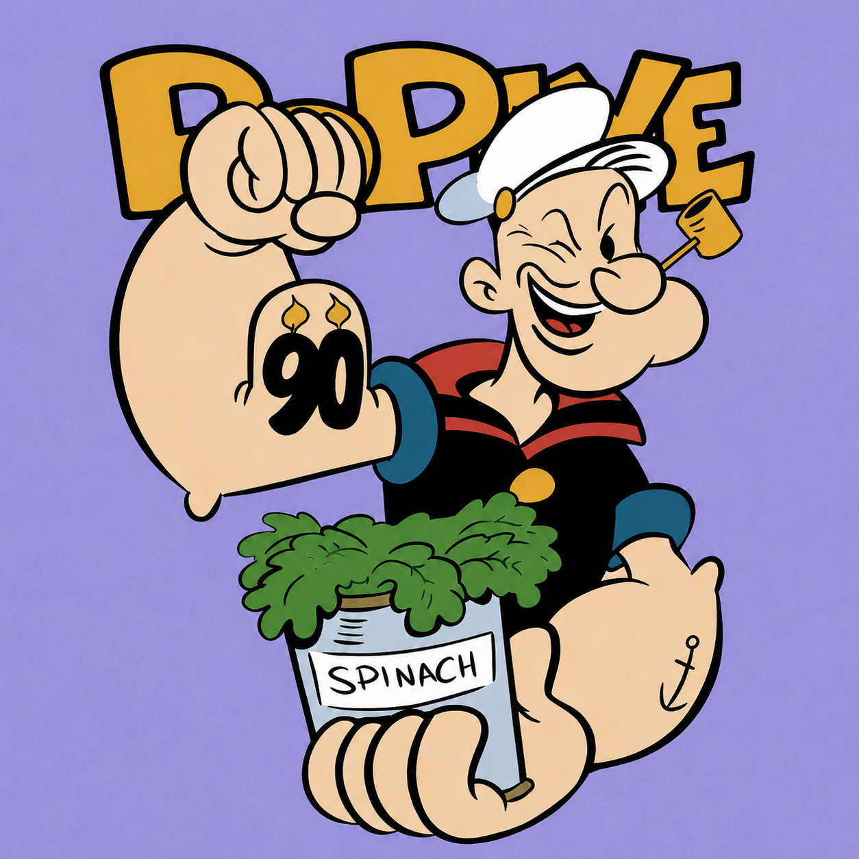 Popeye Power Oversized Graphic T-Shirt for Men