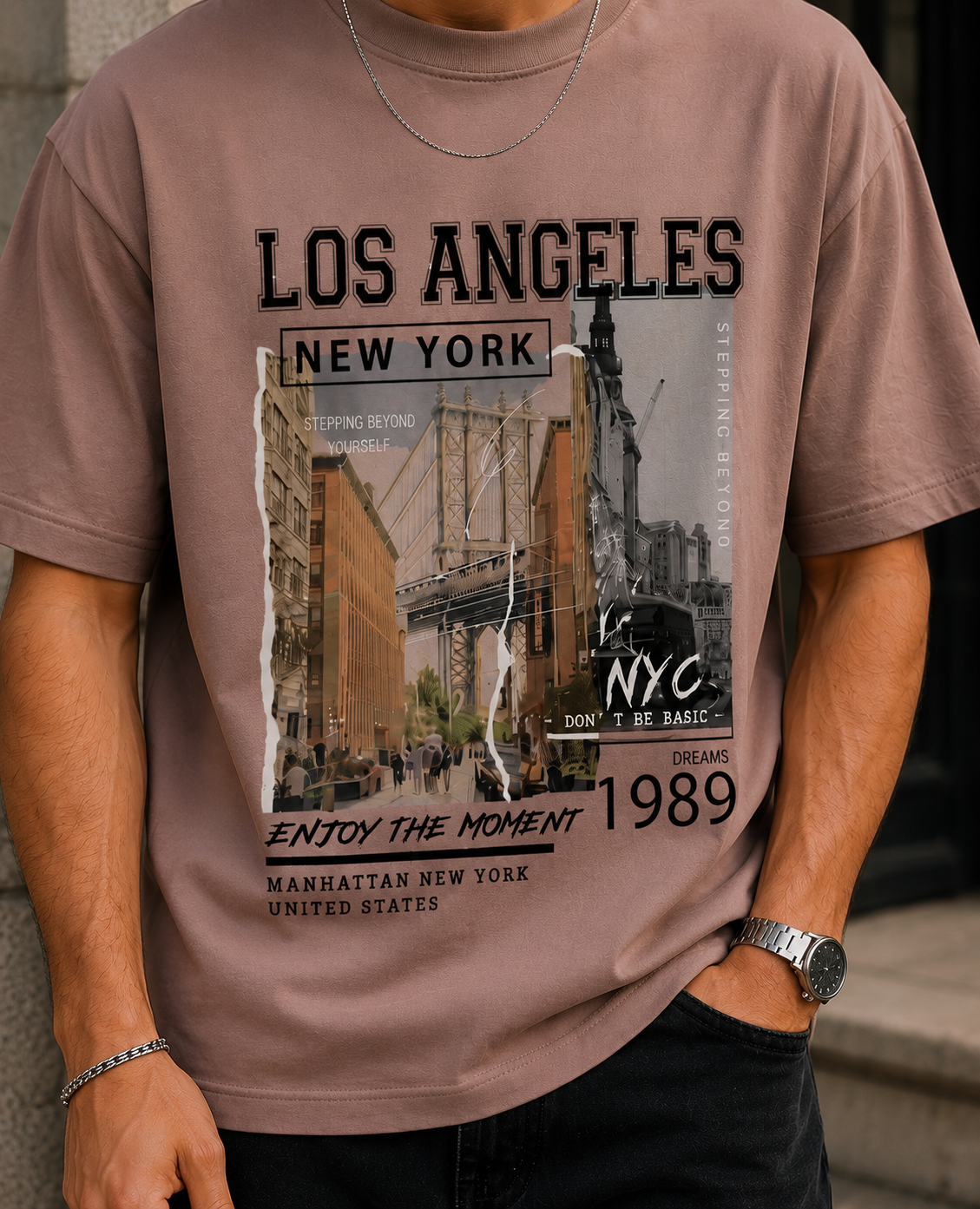 Urban Escape Oversized Graphic T-Shirt for Men