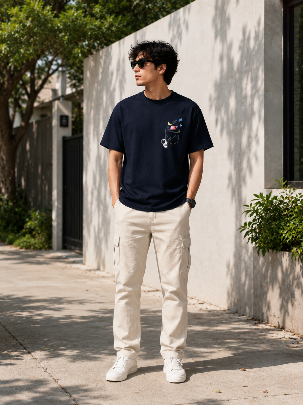 Pocket Astronaut Space Graphic Men Classic Fit T-Shirt