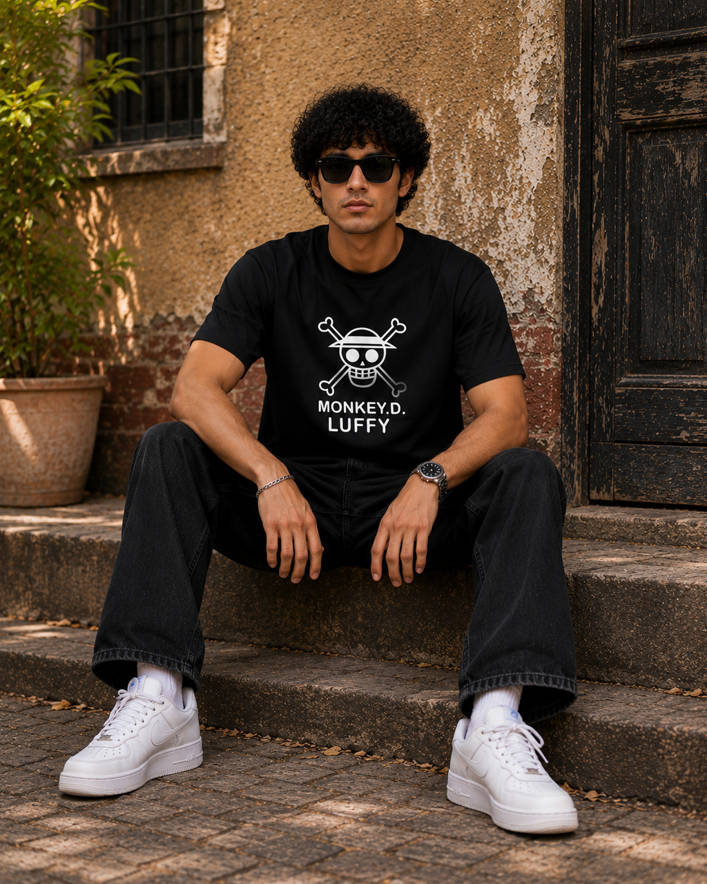 Monkey D. Luffy Men Classic Fit Anime Graphic T-Shirt