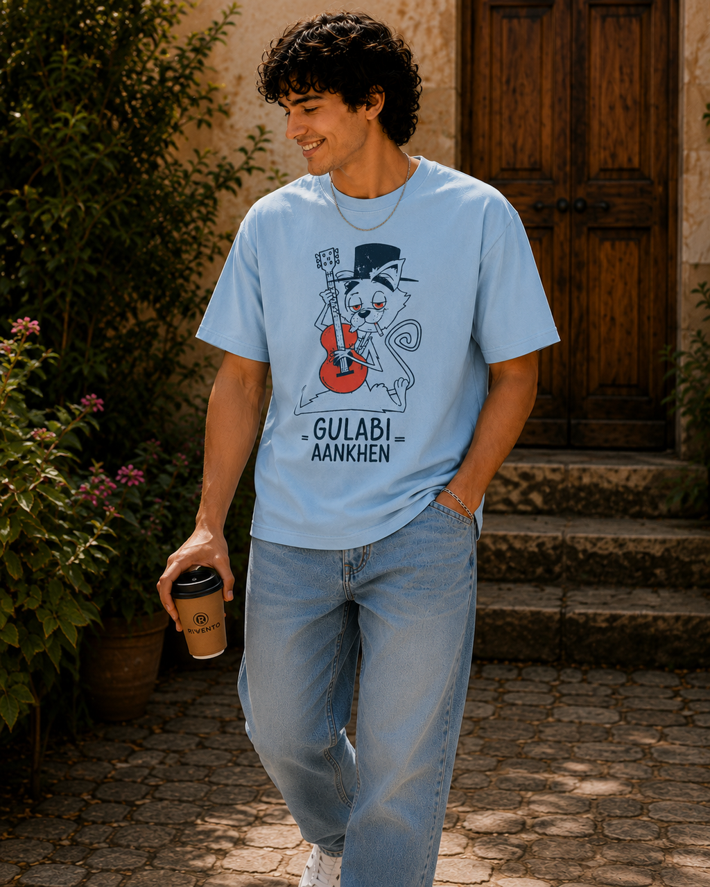 Retro Gulabi Aankhen Oversized T-Shirt for Men