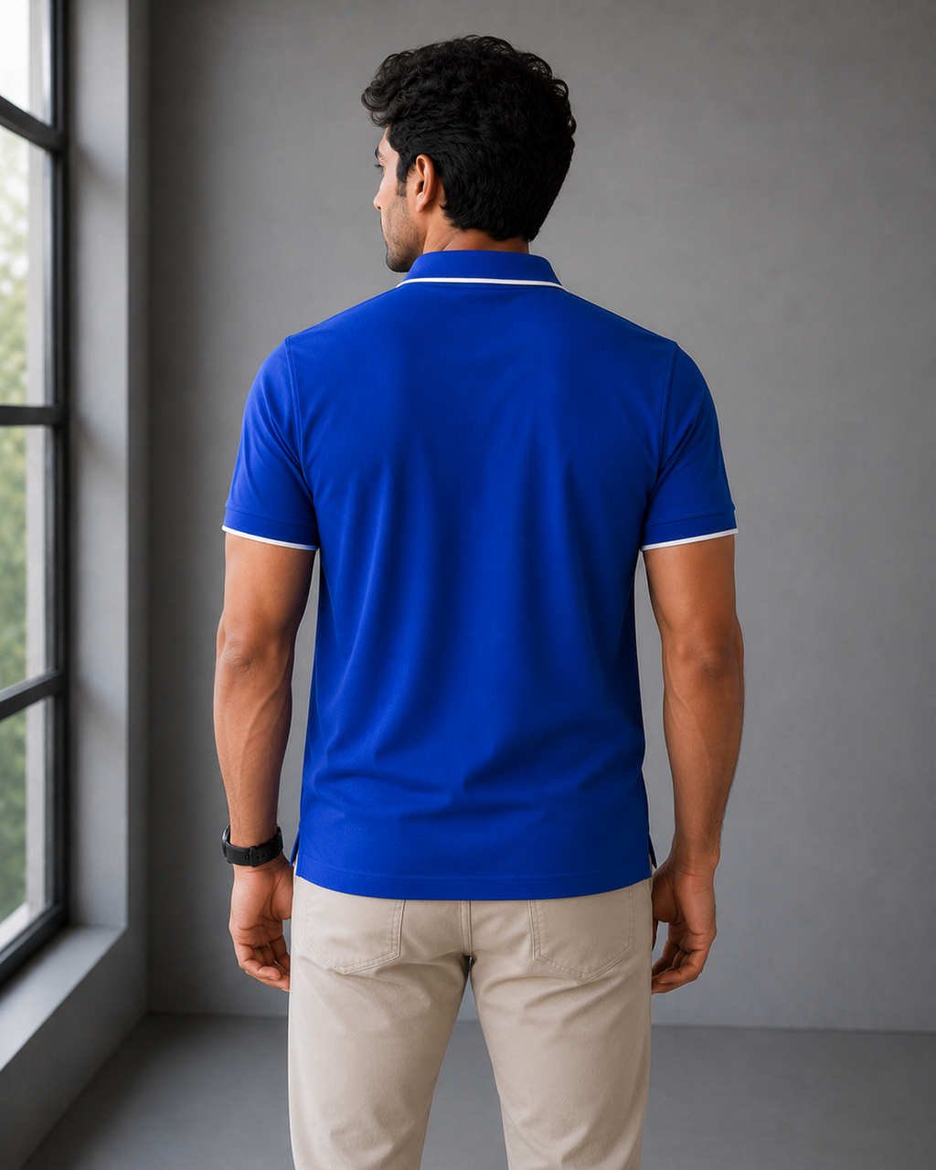 Elite Men Classic Fit Royal Blue Polo T-Shirt