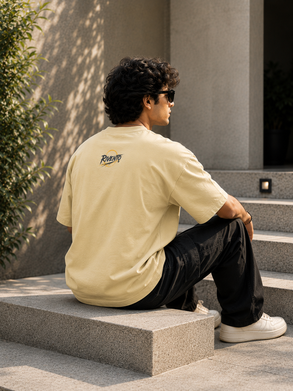 Night Vision Oversized Graphic T-Shirt for Men