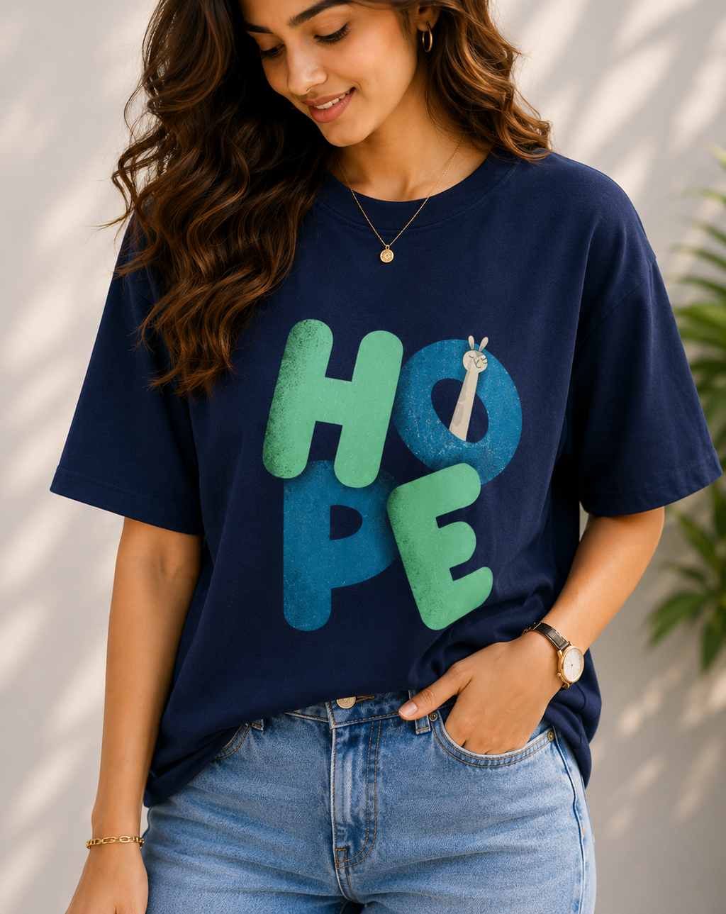 Women Choose Hope Statement Oversized T-Shirt