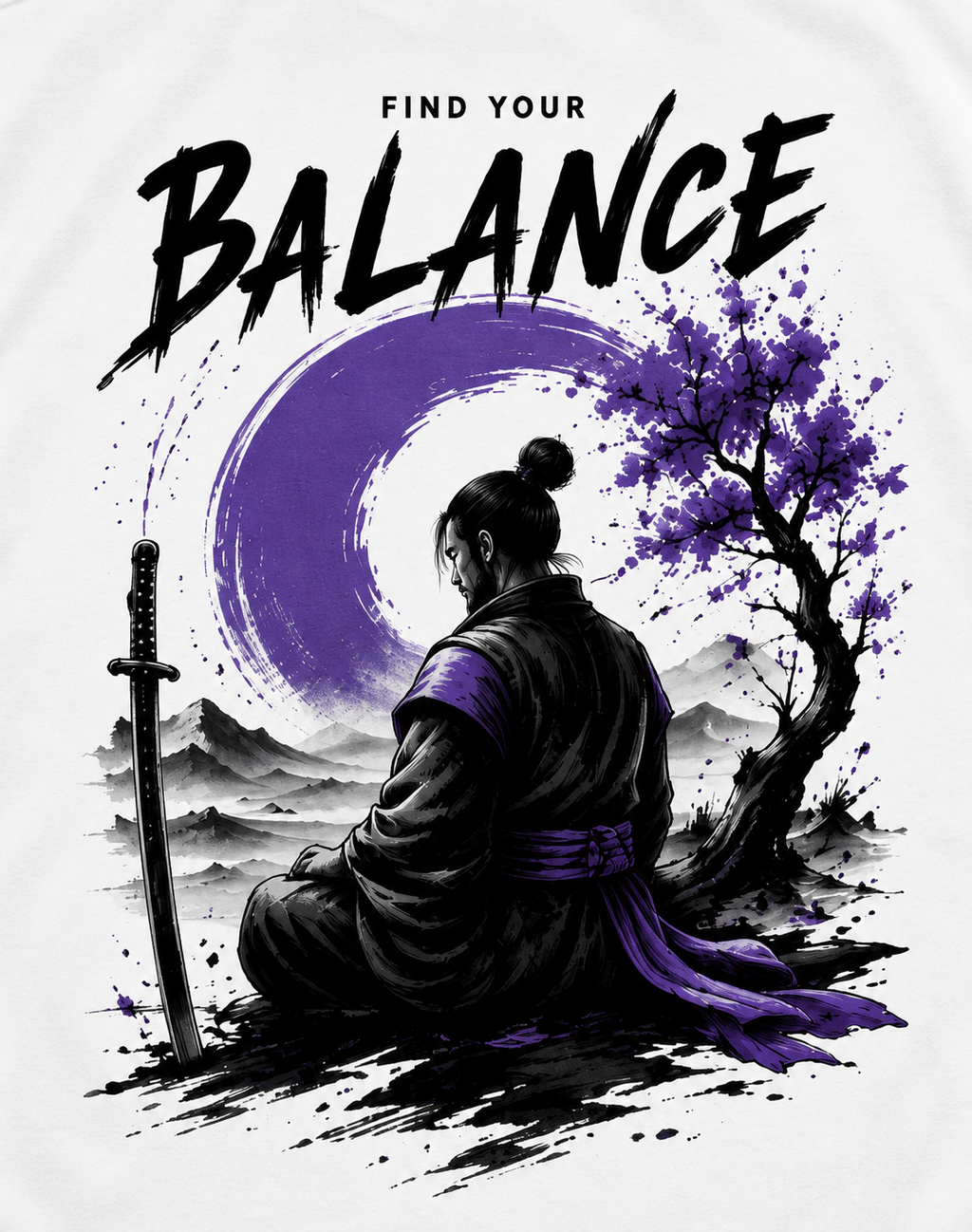 Find Your Balance Oversized Graphic T-Shirt for Men