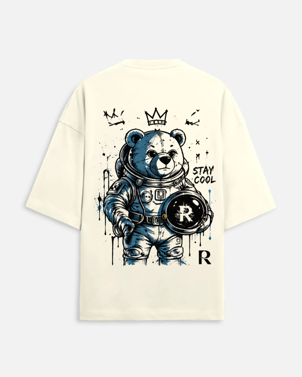Beer King Oversized Fit T-Shirt in Off White - Rivento Fashion oversized t-shirt for men