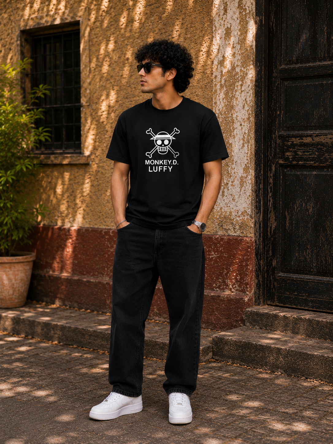 Monkey D. Luffy Men Classic Fit Anime Graphic T-Shirt