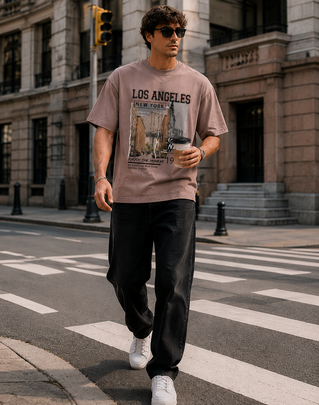 Urban Escape Oversized Graphic T-Shirt for Men