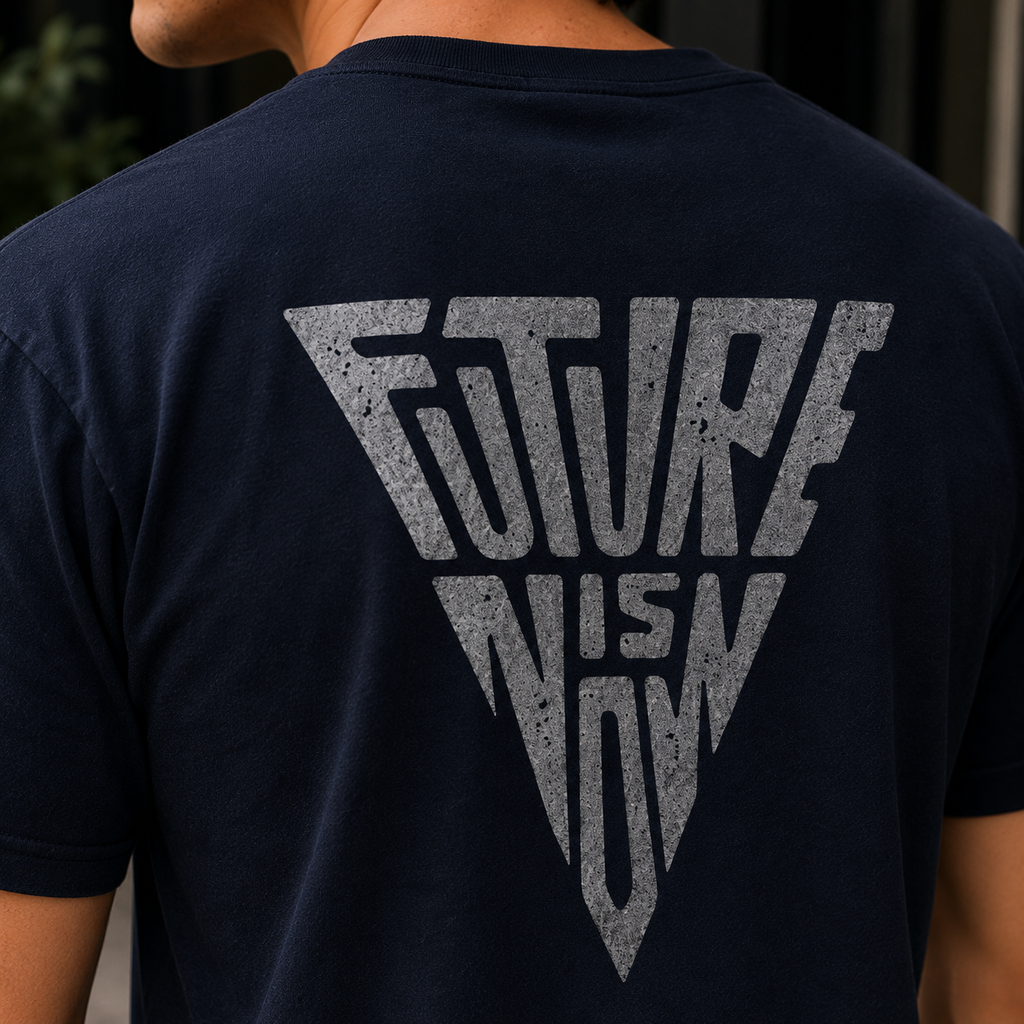 Future Is Now Back Print Classic Fit T-Shirt for Men
