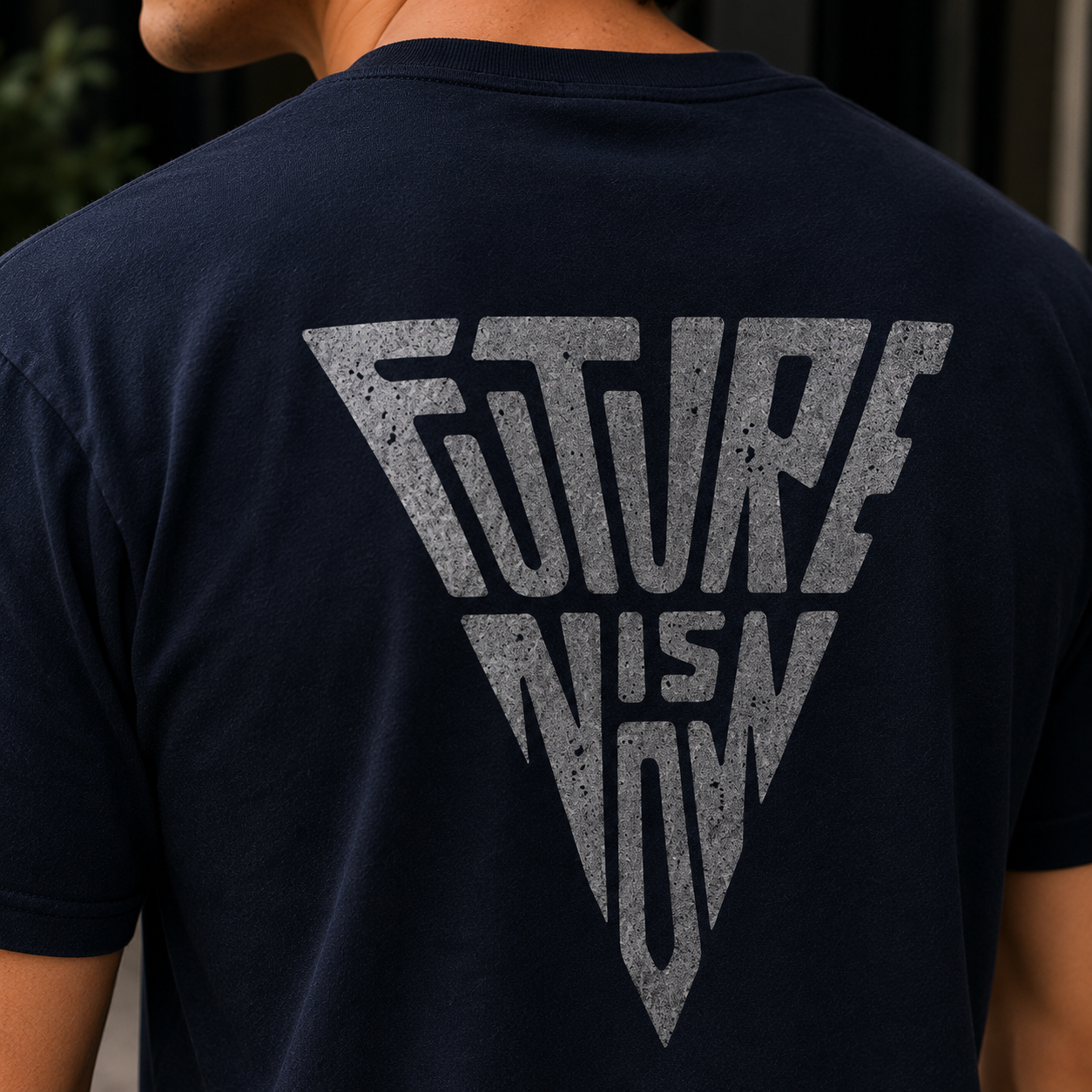 Future Is Now Back Print Classic Fit T-Shirt for Men