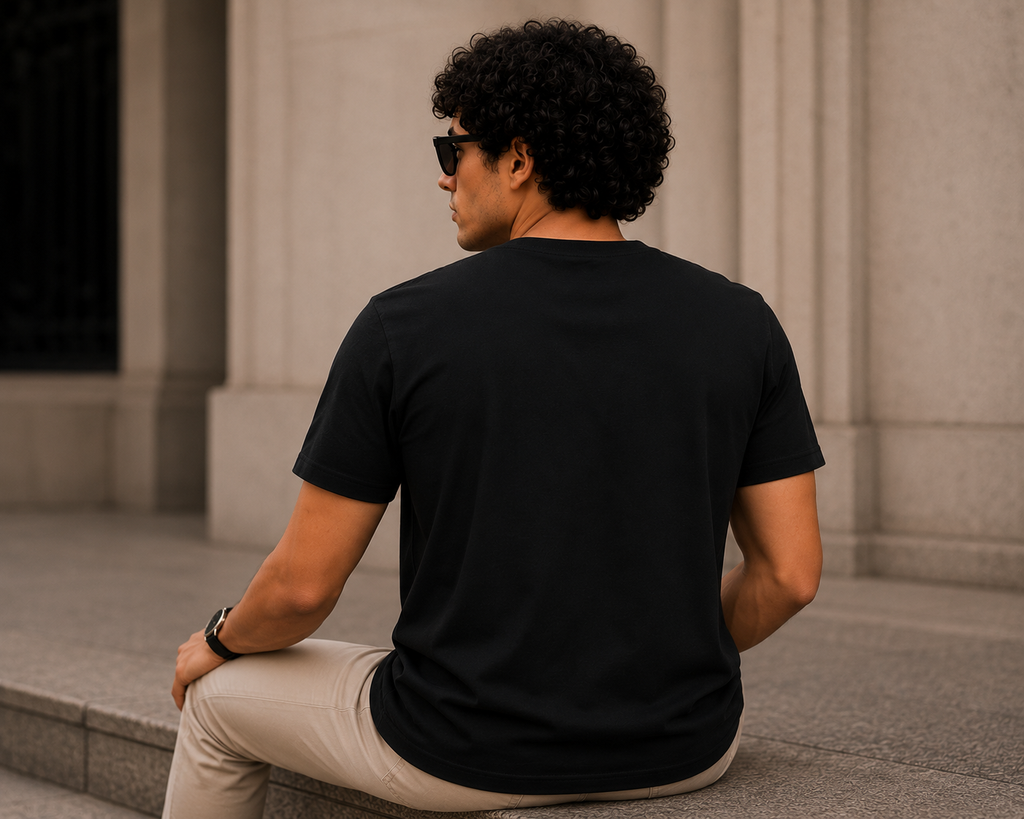Softcore Men's Premium Black Classic Fit Solid T-Shirt