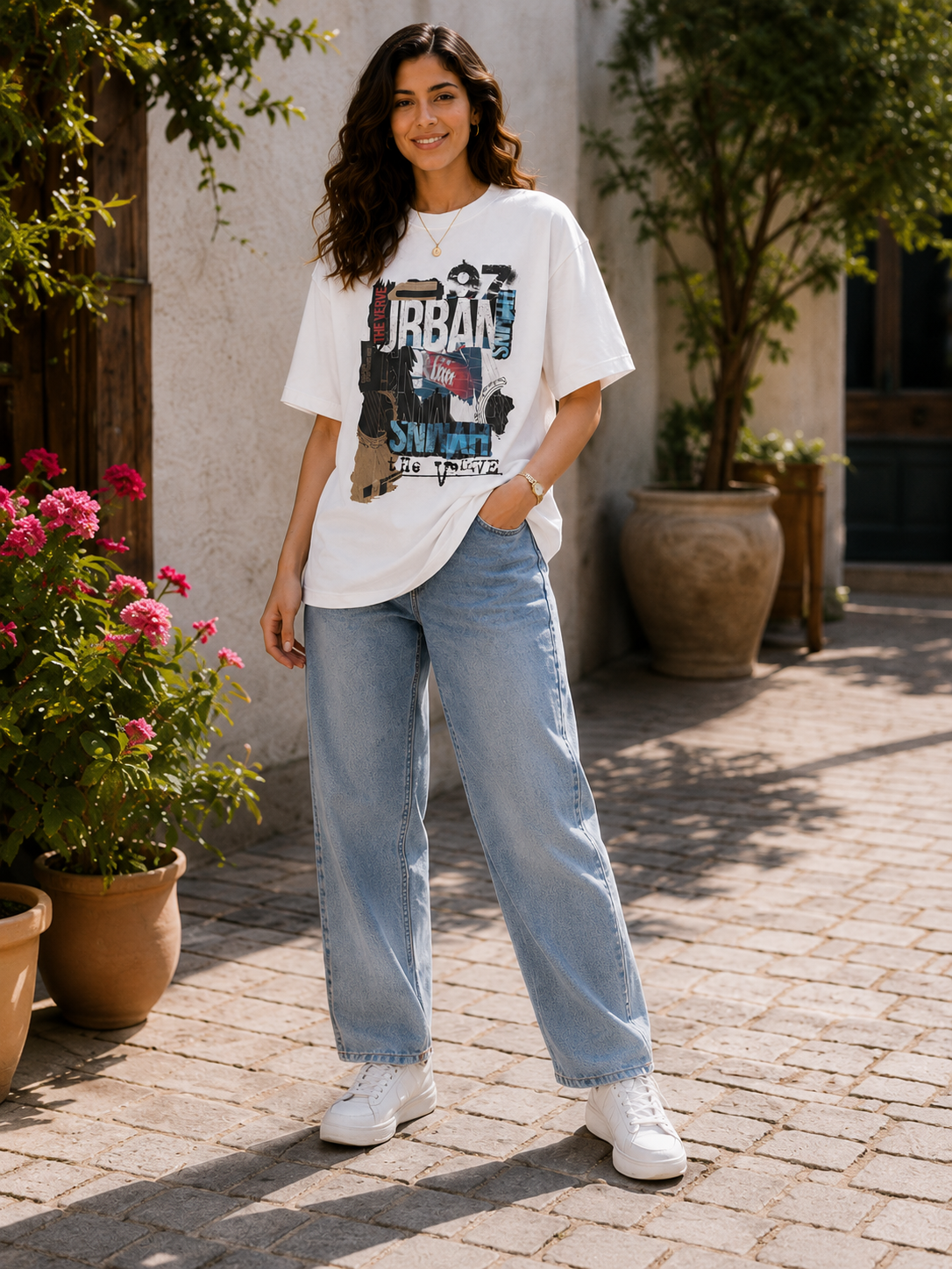Women Urban 97 Streetwear Graphic Oversized T-Shirt