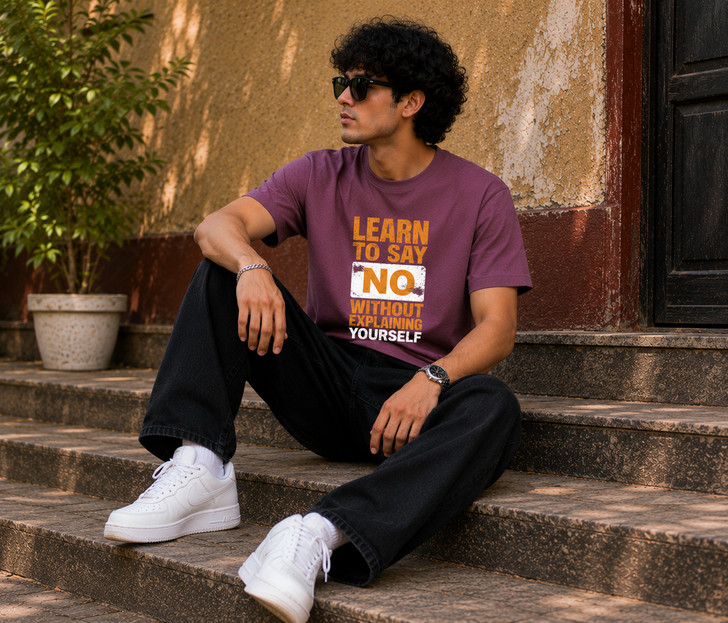 Learn to Say No Men Classic Fit Motivational Graphic T-Shirt
