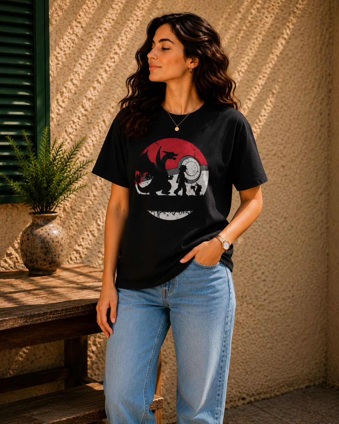 Monster Evolution Silhouette Graphic Women T-Shirt