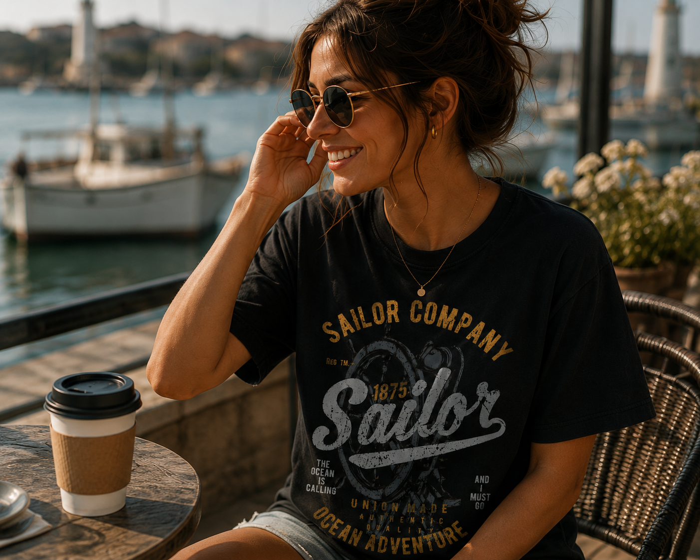 Women Sailor Life Nautical Graphic T-Shirt