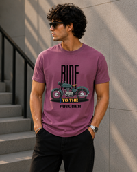 Ride to the Future Motorcycle Graphic Men Classic Fit T-Shirt