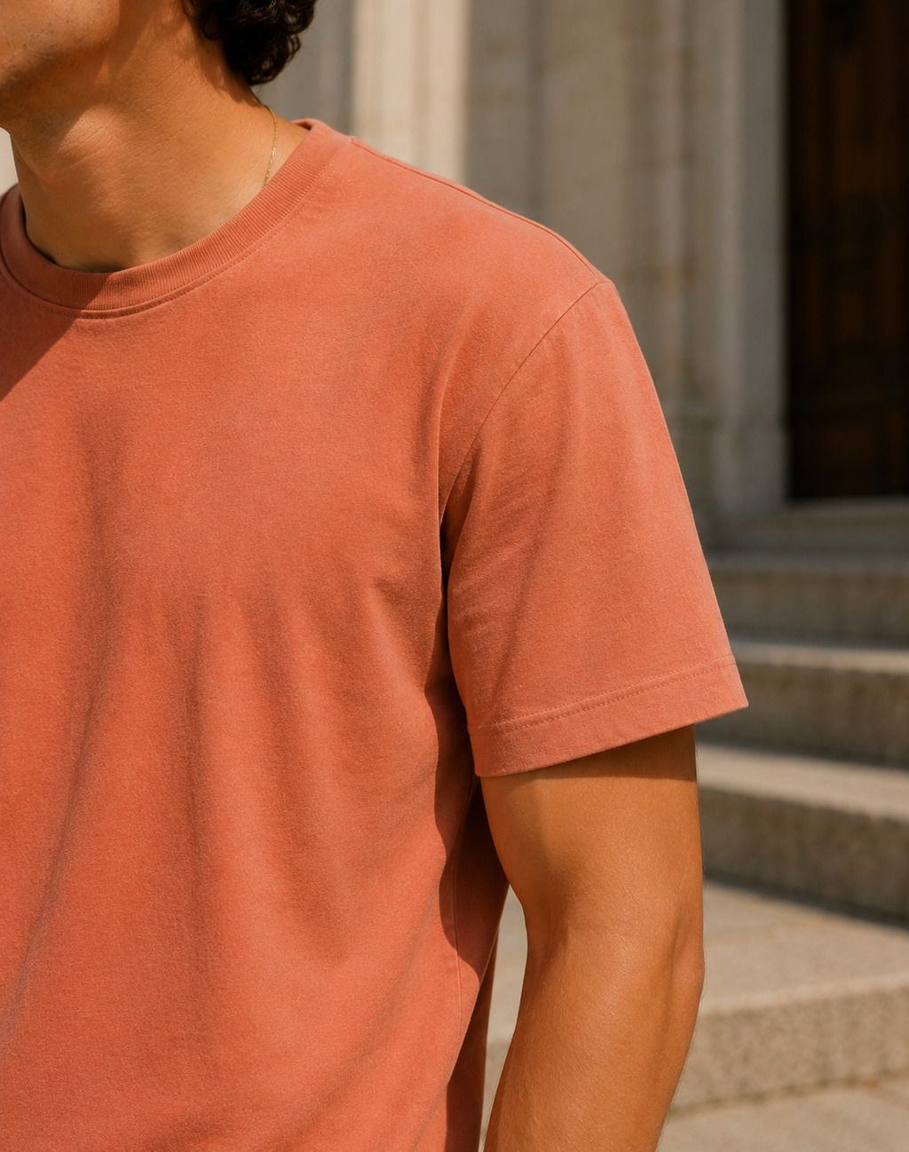 Softcore Men's Premium Sunset Classic Fit Solid T-Shirt