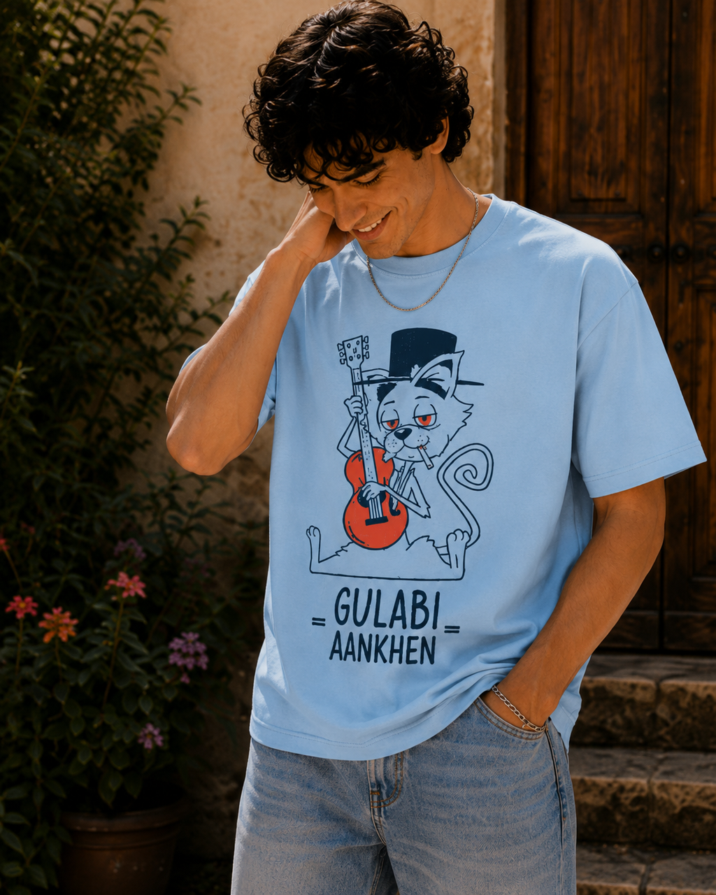 Retro Gulabi Aankhen Oversized T-Shirt for Men