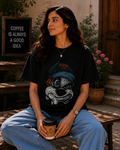 Women Shadow Smile Oversized T-Shirt
