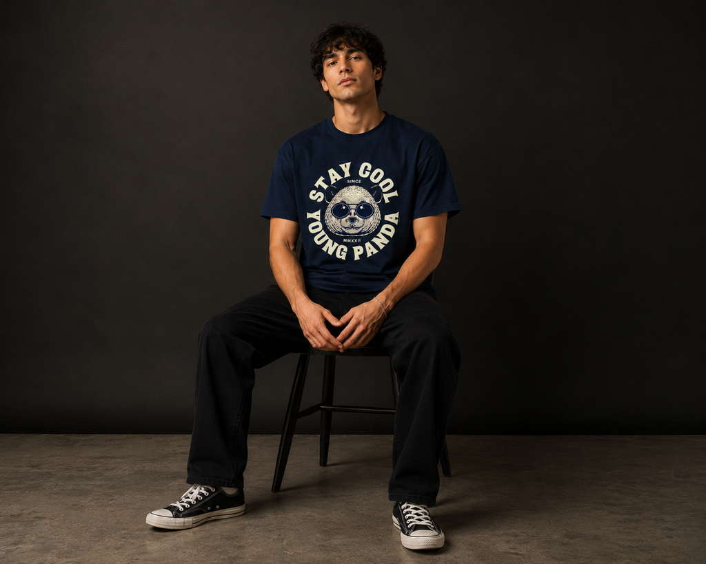 Stay Cool Young Panda Graphic Men Classic Fit T-Shirt