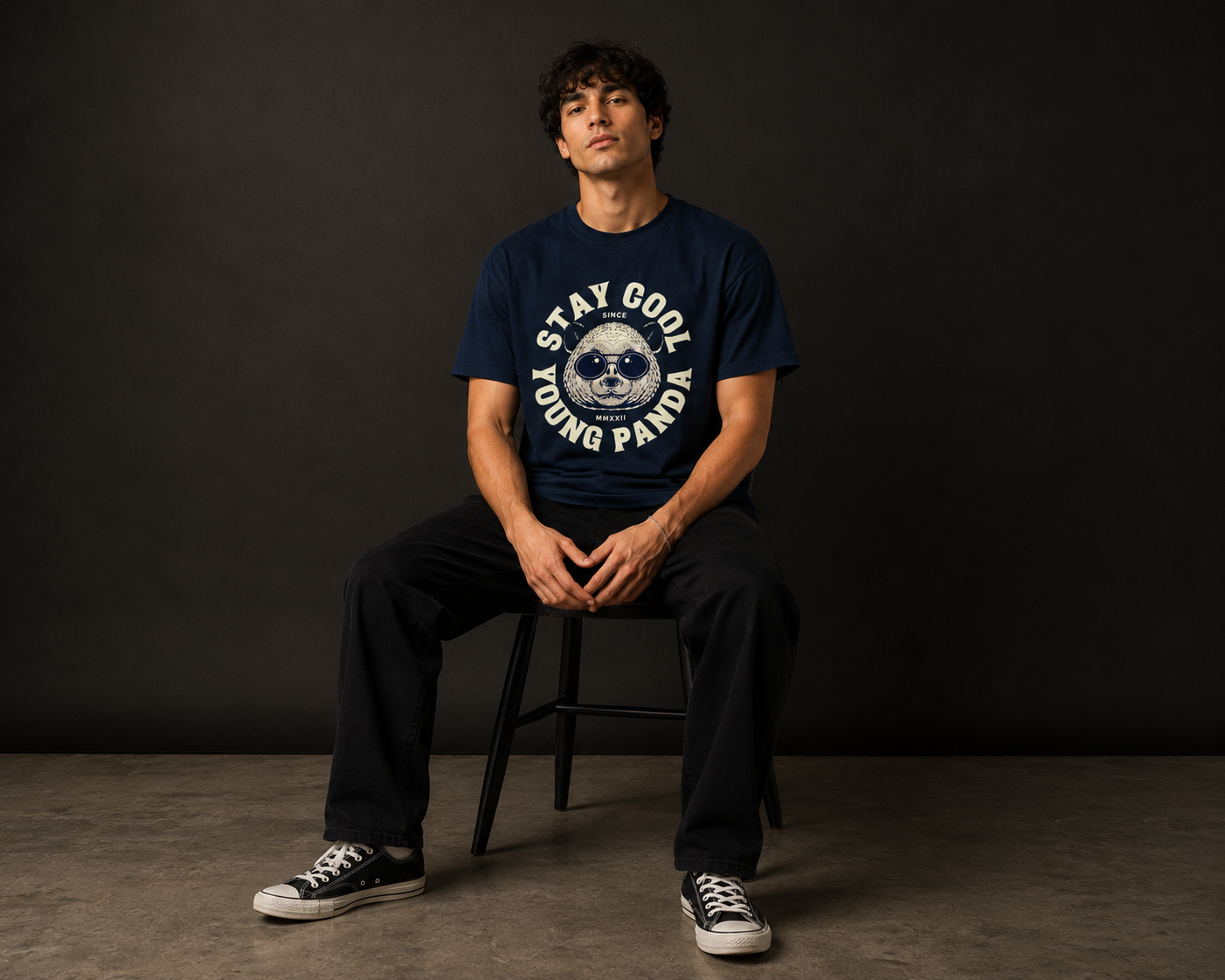 Stay Cool Young Panda Graphic Men Classic Fit T-Shirt
