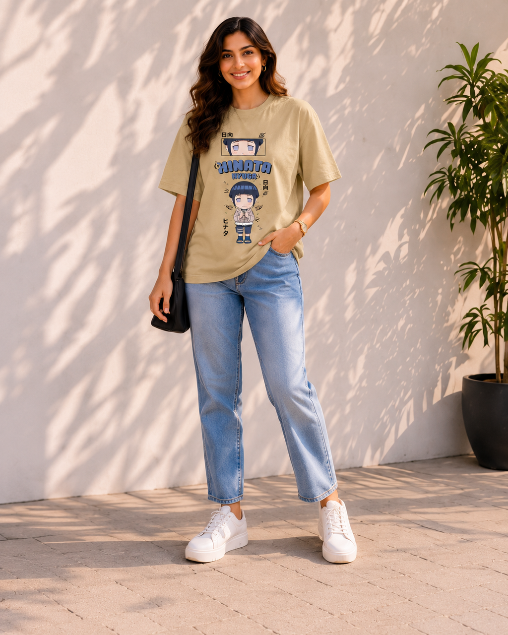 Women Hinata Hyuga Oversized Graphic T-Shirt