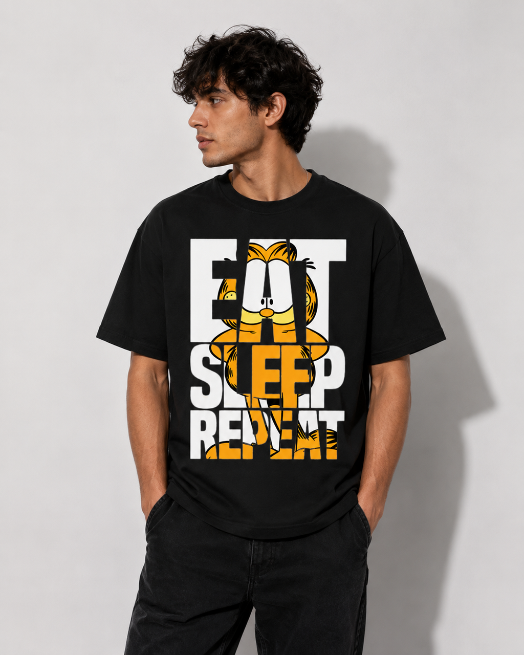 Lazy Day Garfield Graphic Classic Fit T-Shirt for Men