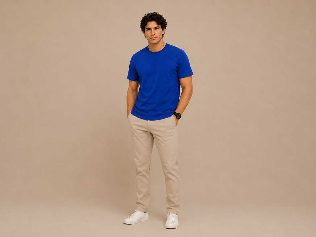 Softcore Men's Premium Royal Blue Classic Fit Solid T-Shirt