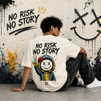 No Risk No Story Oversized Graphic T-Shirt for Men