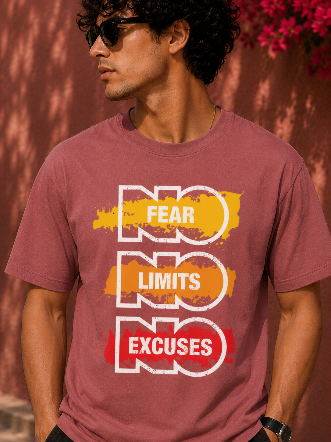 Fearless Attitude Graphic Classic Fit T-Shirt for Men