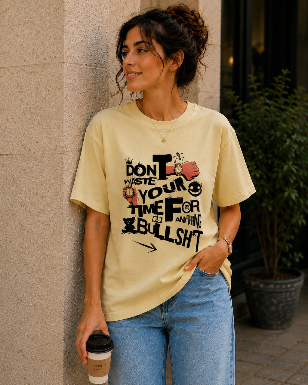Women No Time For Nonsense Oversized Graphic T-Shirt
