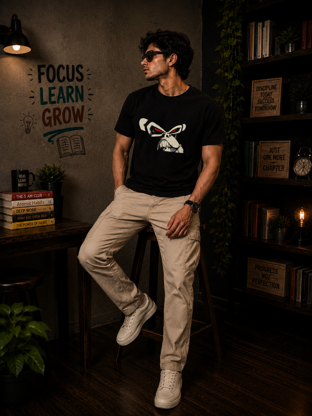 Angry Monkey Graphic Men Classic Fit T-Shirt