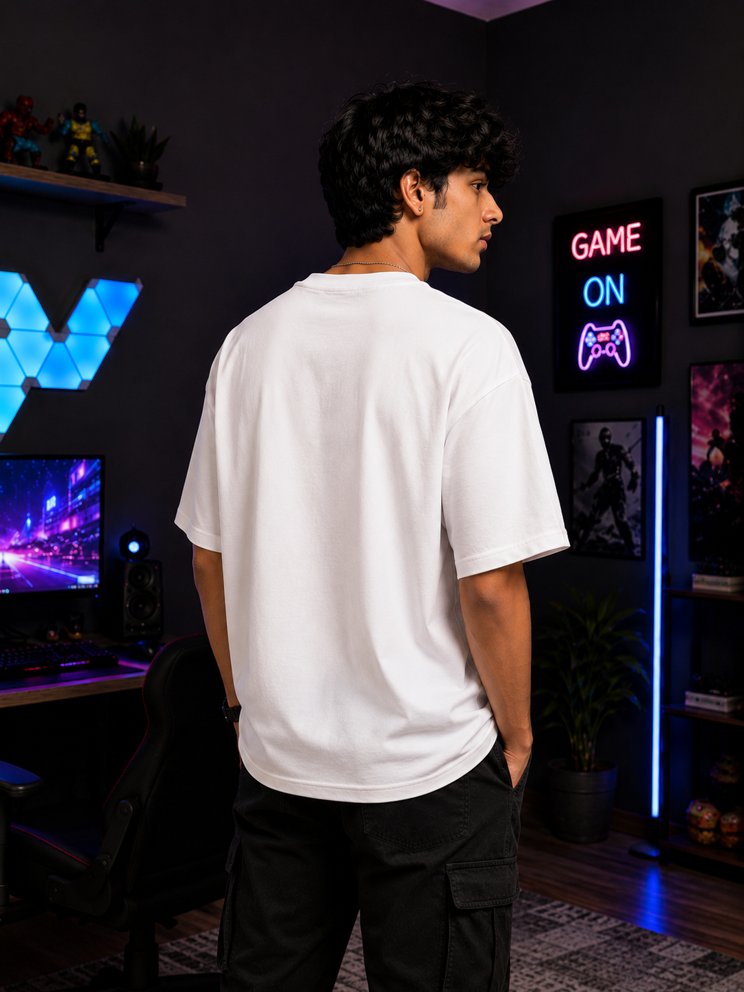 Who Are You Typography Graphic Oversized T-Shirt for Men