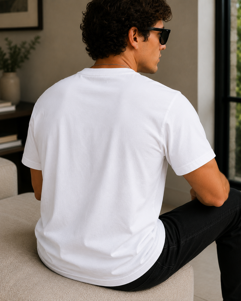 EarthPure Premium White Organic Cotton Classic Fit Solid T-Shirt