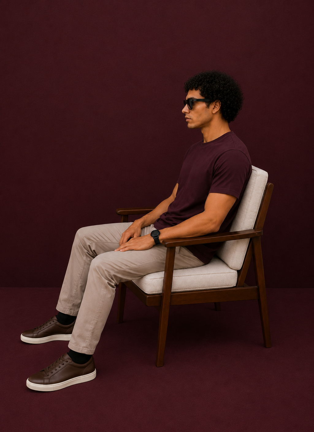 Softcore Men's Premium Maroon Classic Fit Solid T-Shirt