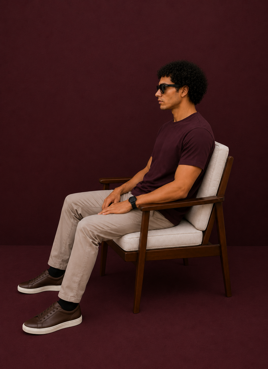 Softcore Men's Premium Maroon Classic Fit Solid T-Shirt