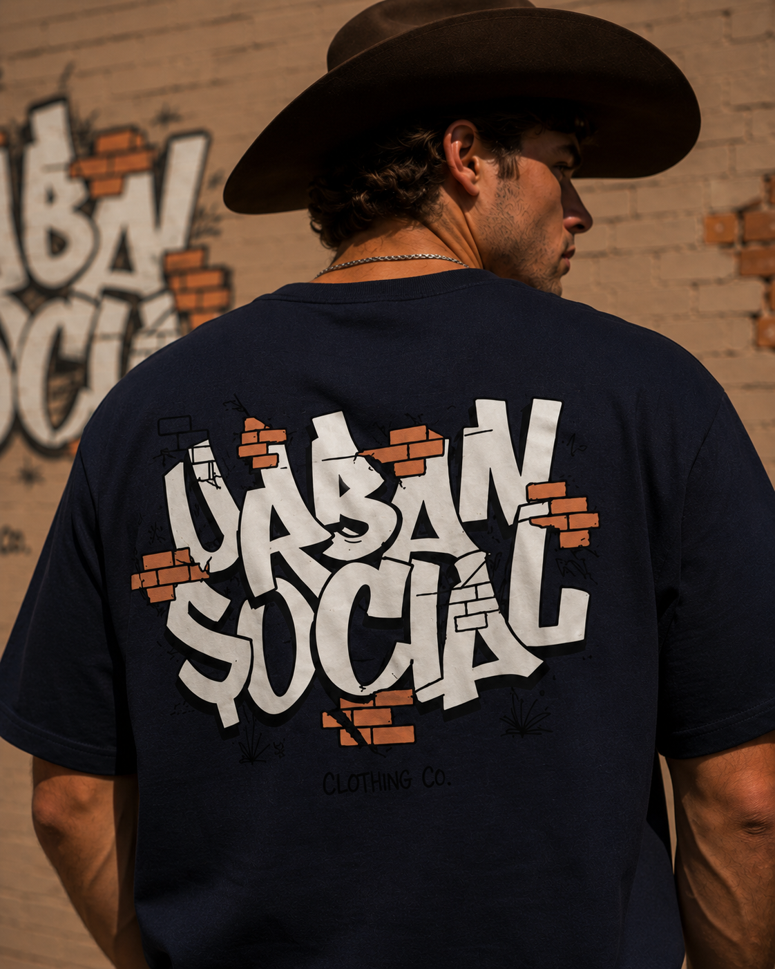 Urban Social Graffiti Oversized T-Shirt for Men